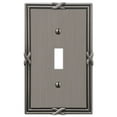 thumbnail image 1 of Amerelle 44TAN Ribbon Wallplate, 1 Toggle, Cast Metal, Antique Nickel, 1-Pack, 1 of 3
