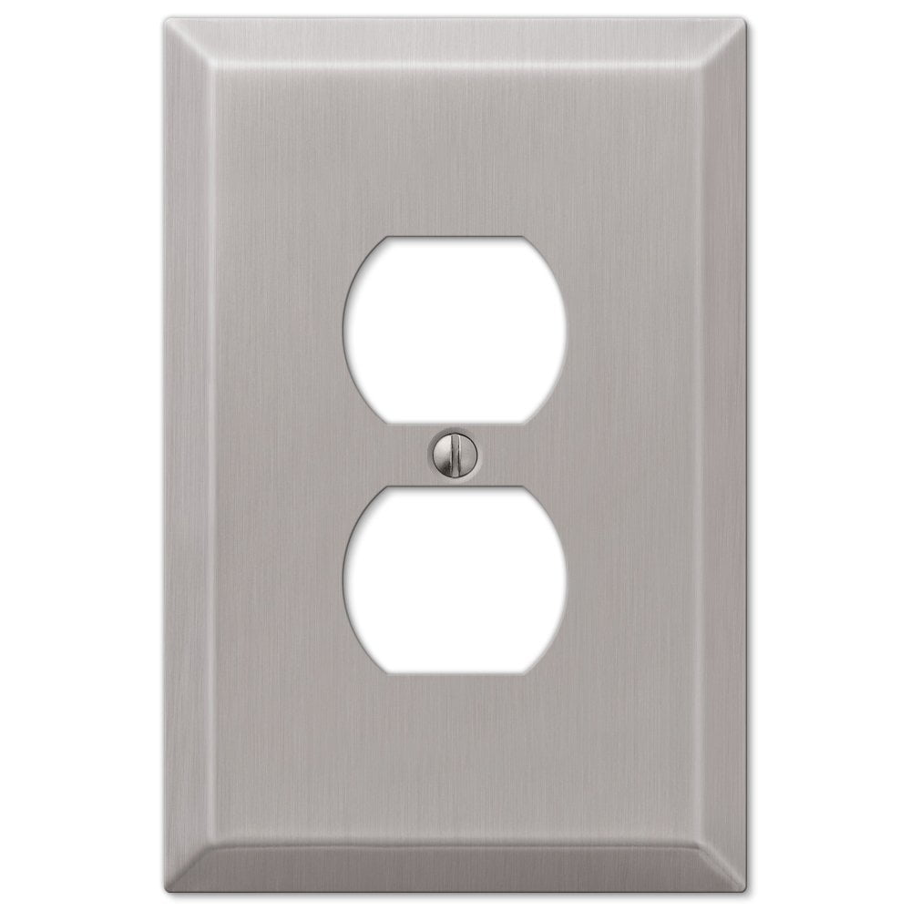 Amerelle 463DBN Oversized Wallplate, 1 Duplex, Steel, Brushed Nickel, 1-Pack