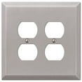 thumbnail image 1 of Amerelle 463DDBN Oversized Wallplate, 2 Duplex, Steel, Brushed Nickel, 1-Pack, 1 of 1