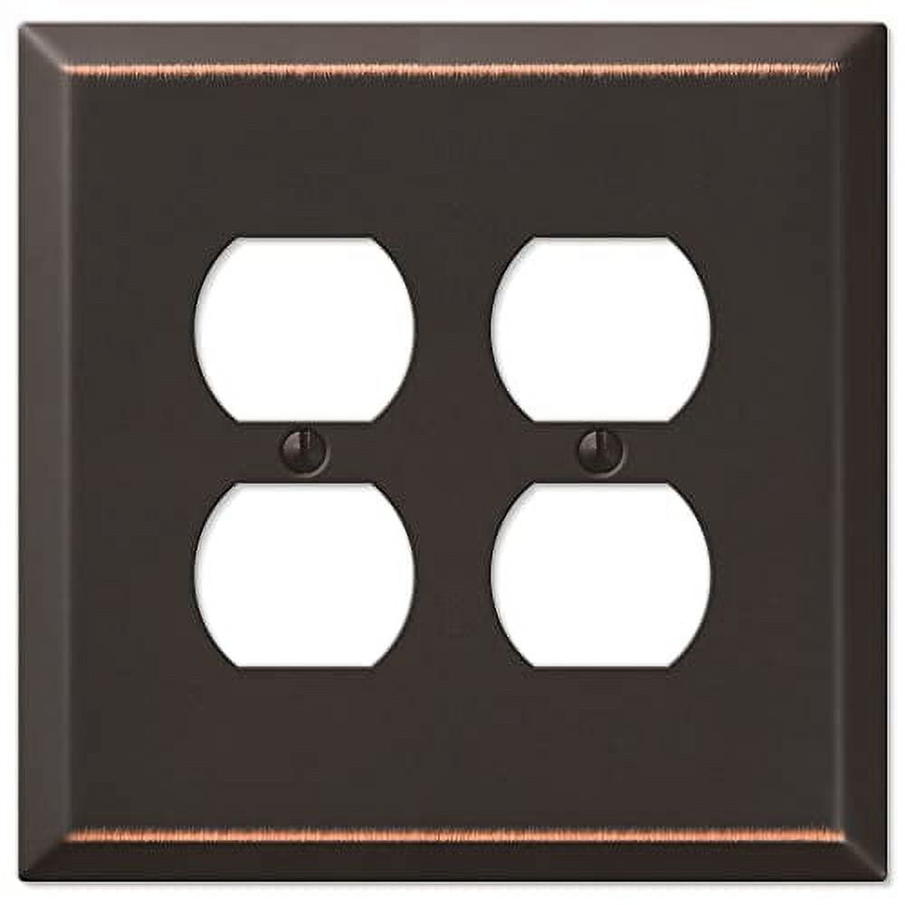 Oversized Aged Bronze Double Duplex Steel Wallplate