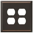 thumbnail image 1 of Amerelle 463DDDB Oversized Wallplate, 2 Duplex, Steel, Aged Bronze, 1-Pack, 1 of 3