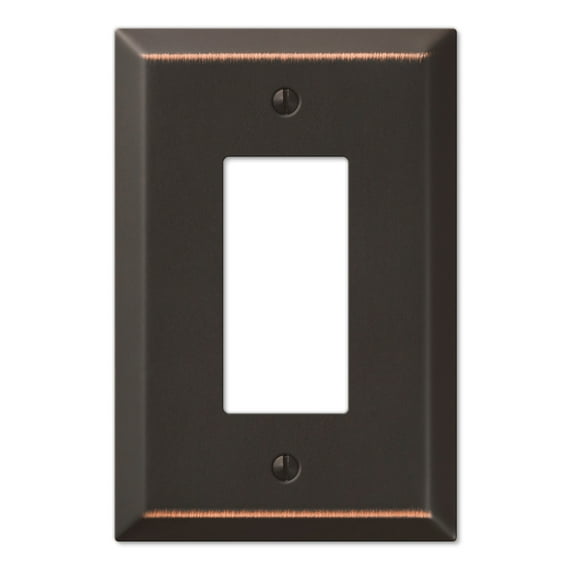 Amerelle 463RDB Oversized Wallplate, 1 Rocker, Steel, Aged Bronze, 1-Pack