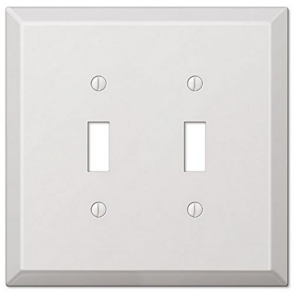 Amerelle 463TTW Oversized Wallplate, 2 Toggle, Steel, White, 1-Pack