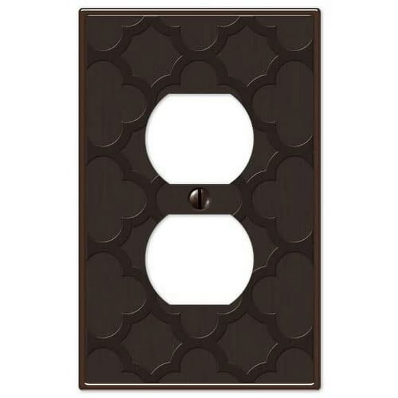 Amerelle 48DDB Tangier Wallplate, 2 Duplex, Cast Metal, Aged Bronze, 1-Pack