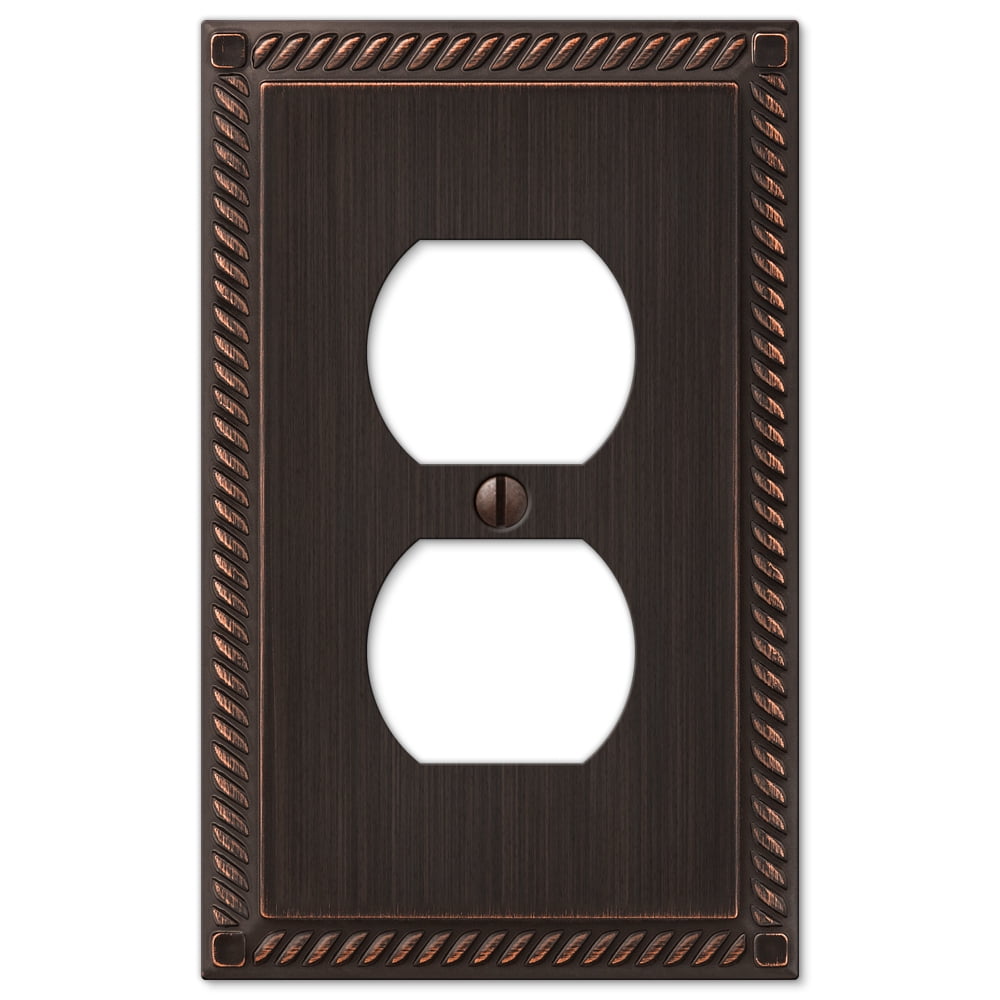 Aged Bronze 1-Gang Duplex Outlet Wall Plate