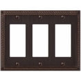 thumbnail image 1 of Amerelle 54RRRVB Georgian Tumbled Wallplate, 3 Rocker, Cast Metal, Aged Bronze, 1-Pack, 1 of 3