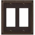 thumbnail image 1 of Amerelle 54RRVB Georgian Tumbled Wallplate, 2 Rocker, Cast Metal, Aged Bronze, 1-Pack, 1 of 3