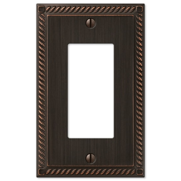 Amerelle 54RVB Georgian Tumbled Wallplate, 1 Rocker GFCI, Cast Metal, Aged Bronze, 1-Pack