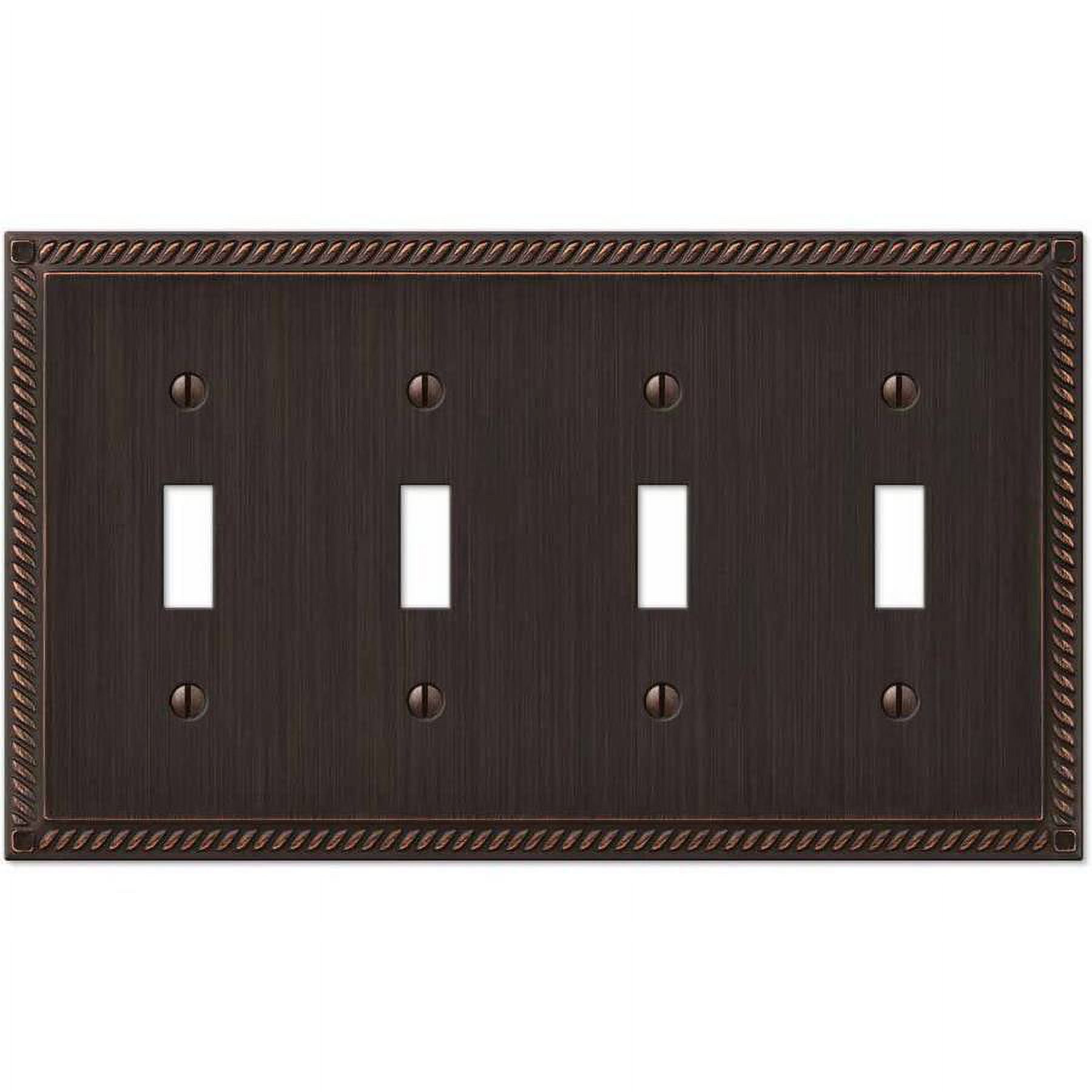 Aged Bronze Quad Toggle Cast Metal Wall Plate