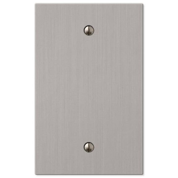 Amerelle 55BBN Elan Wallplate, 1 Blank, Cast Metal, Brushed Nickel, 1-Pack