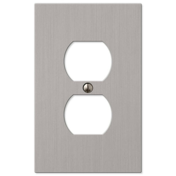 Amerelle 55DBN Elan Wallplate, 1 Duplex, Cast Metal, Brushed Nickel, 1-Pack