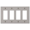 thumbnail image 1 of Amerelle 55R4BN Elan Wallplate, 4 Rocker, Cast Metal, Brushed Nickel, 1-Pack, 1 of 1