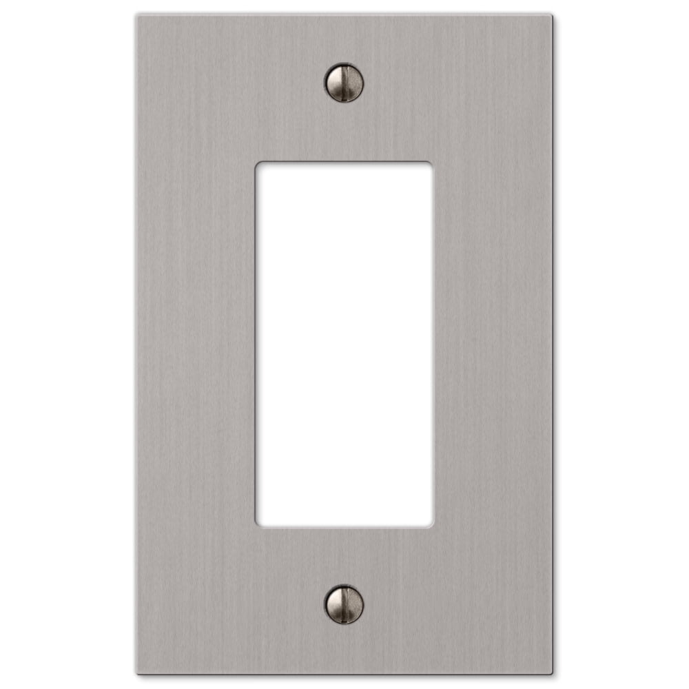Brushed Nickel Cast Metal Single Rocker Wallplate