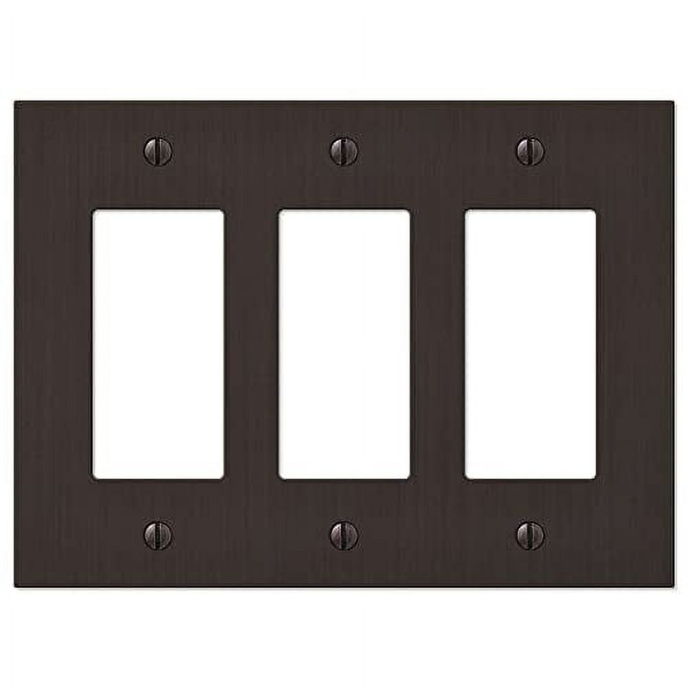 Aged Bronze Triple Rocker Cast Metal Wallplate