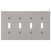 Amerelle 55T4BN Elan Wallplate, 4 Toggle, Cast Metal, Brushed Nickel, 1-Pack