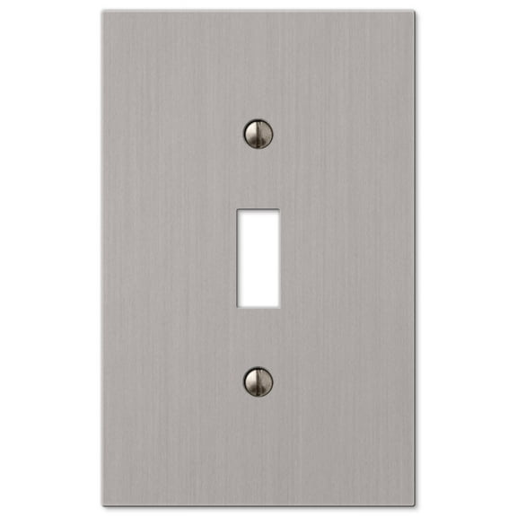 Amerelle 55TBN Elan Wallplate, 1 Toggle, Cast Metal, Brushed Nickel, 1-Pack