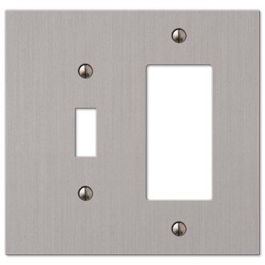 AmerTac Piastra Copri-interruttori In Acciaio Spazzolato – 3 Moduli + GFCI – Chelsea Steel Nickel - 3