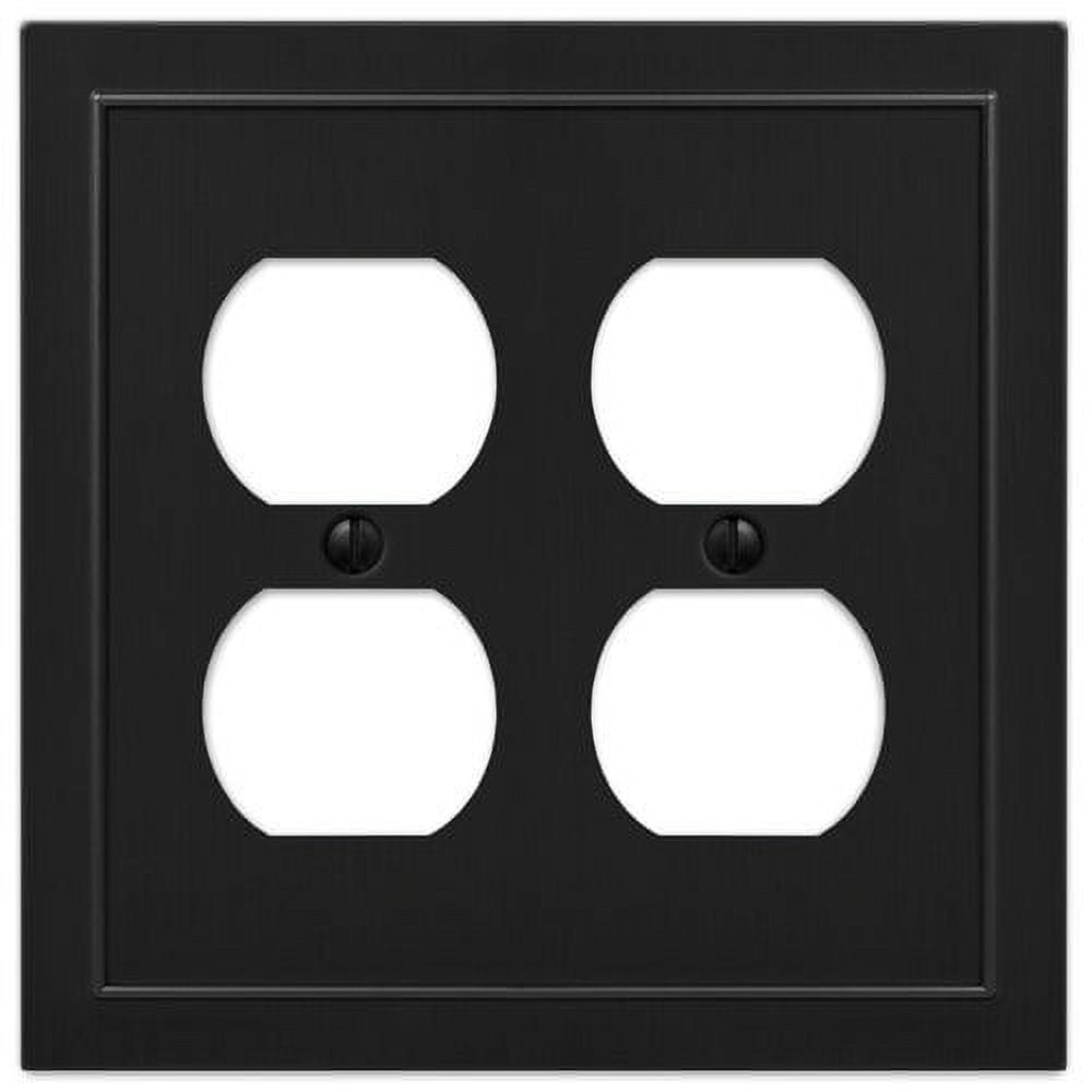 Bethany Black Double Duplex Metal Wall Plate