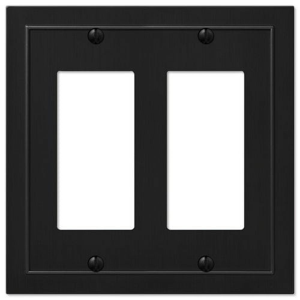 Amerelle 57RRBK Bethany Wallplate, 2 Rocker, Cast Metal, Black 1-Pack