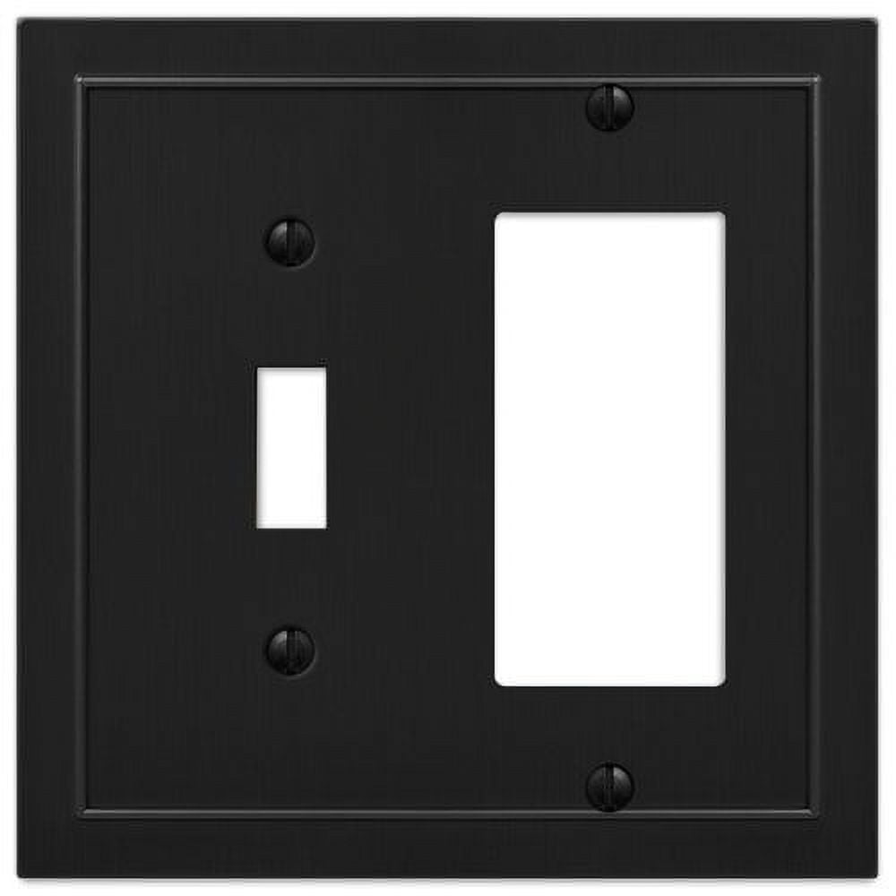 Bethany Black Metal 2-Gang Toggle and Rocker Wall Plate