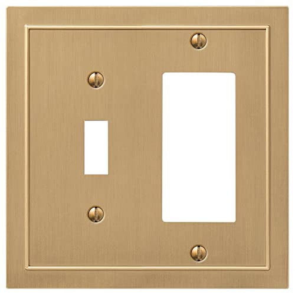 Brushed Bronze 2-Gang Toggle and Rocker Wall Plate