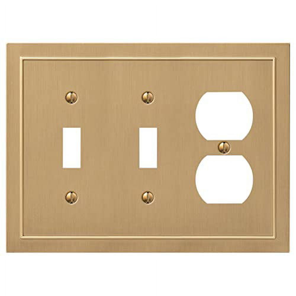 Brushed Bronze 3-Gang Double Toggle Single Duplex Wall Plate