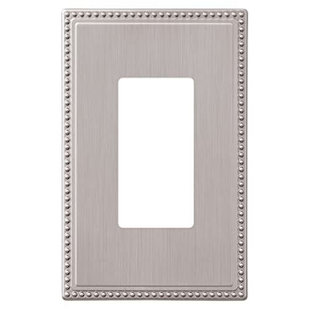 Brushed Nickel Single Rocker Cast Metal Wall Plate