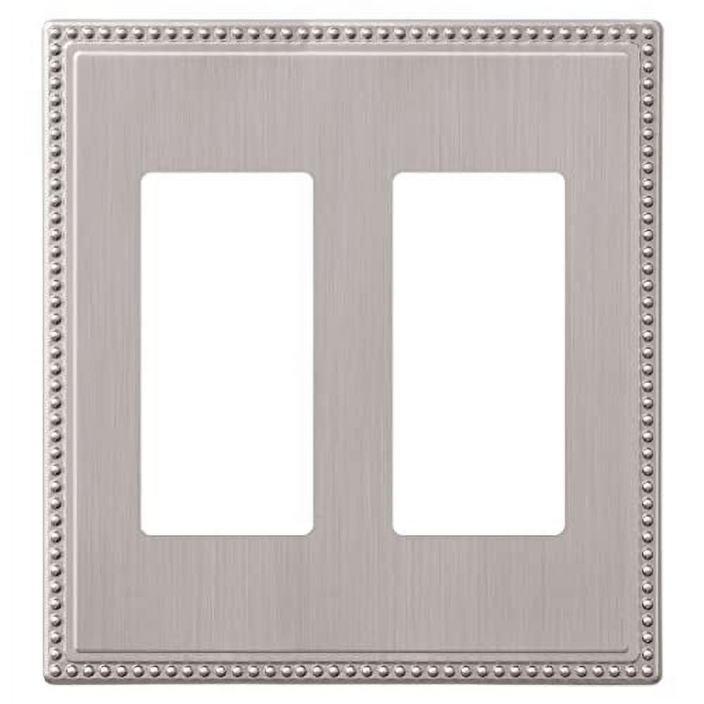 Brushed Nickel Double Rocker Decorative Wall Plate