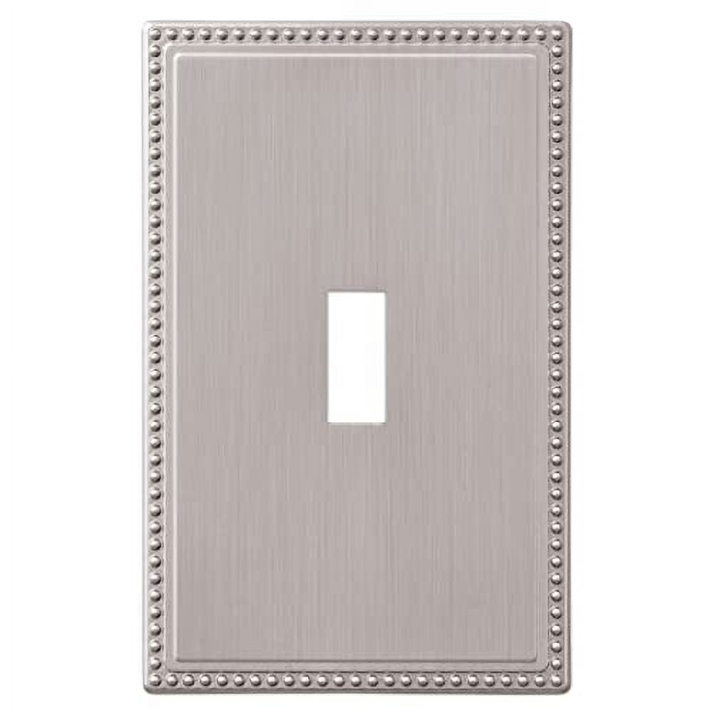 Brushed Nickel Single Toggle Decorative Metal Wall Plate