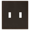 thumbnail image 1 of Amerelle 645TTDB Perlina Wallplate, 2 Toggle, Cast Metal, Aged Bronze, 1-Pack, 1 of 1