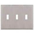 thumbnail image 1 of Amerelle 645TTTBN Perlina Wallplate, 3 Toggle, Cast Metal, Brushed Nickel, 1-Pack, 1 of 1