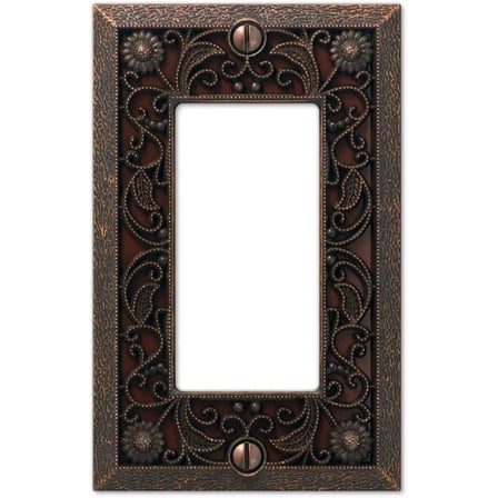 Amerelle 65RDB Moderne Wallplate 1 Rocker / 1 Duplex Cast Metal Bronze 1-Pack