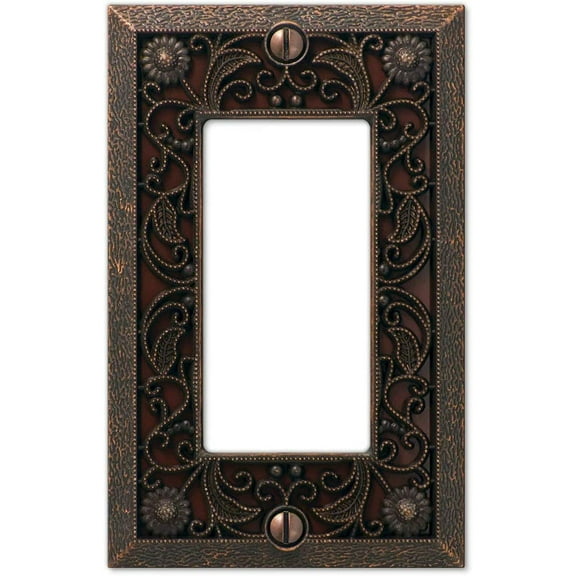 Amerelle 65RDB Moderne Wallplate 1 Rocker / 1 Duplex Cast Metal Bronze 1-Pack