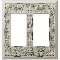 Amerelle 65RRAW Moderne Wallplate 2 Rocker Cast Metal White 1-Pack