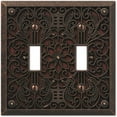 thumbnail image 1 of Amerelle 65TTDB Moderne Wallplate 2 Toggle Cast Metal Bronze 1-Pack, 1 of 7
