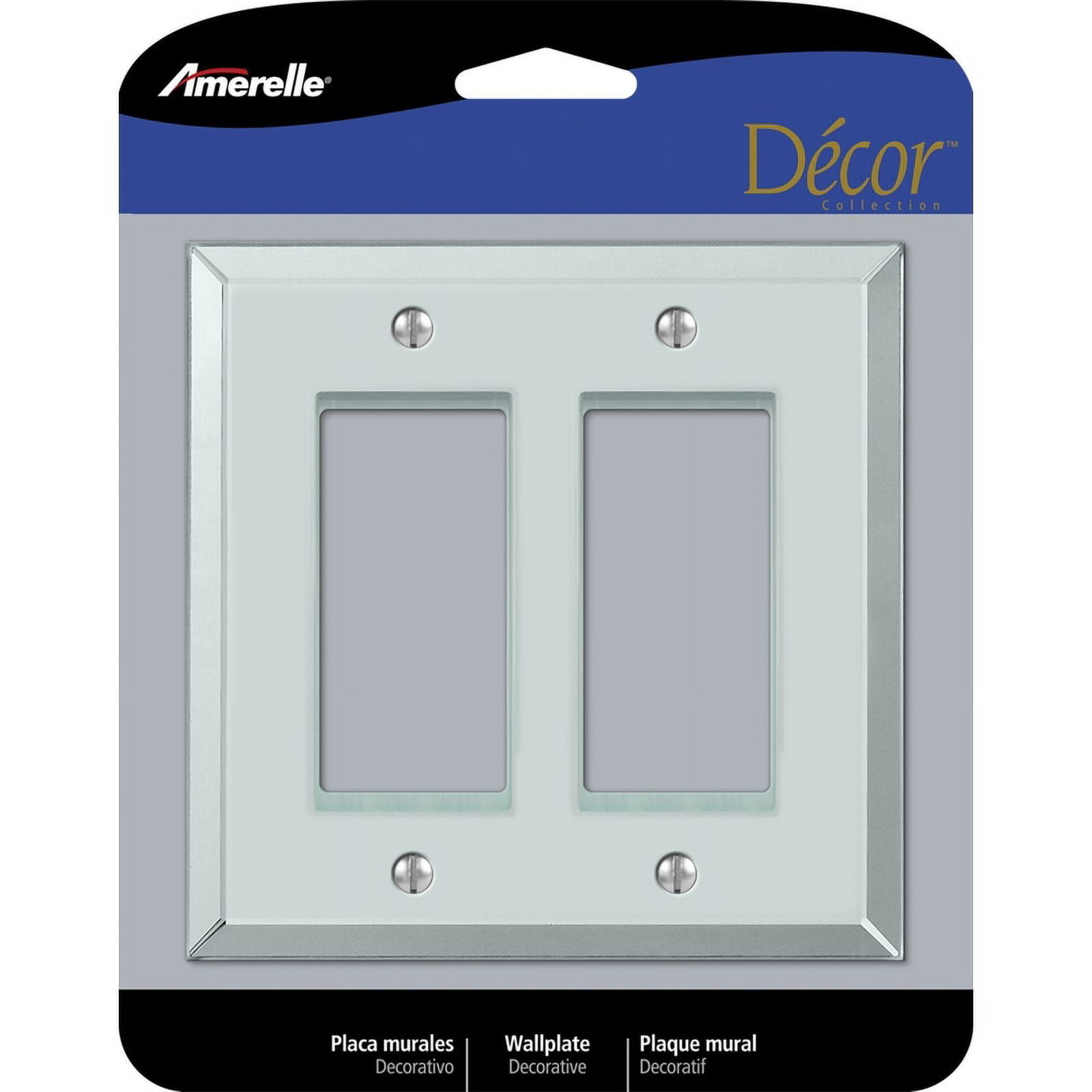 Amerelle Mirror Double Rocker Wallplate in Clear Mirror