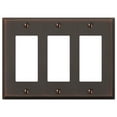 thumbnail image 1 of Amerelle 68RRRDB Manhattan Wallplate, 3 Rocker, Cast Metal, Aged Bronze, 1-Pack, 1 of 5