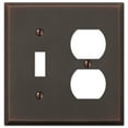 thumbnail image 1 of Amerelle 68TDDB Manhattan Wallplate, 1 Toggle / 1 Duplex, Cast Metal, Aged Bronze, 1-Pack, 1 of 3