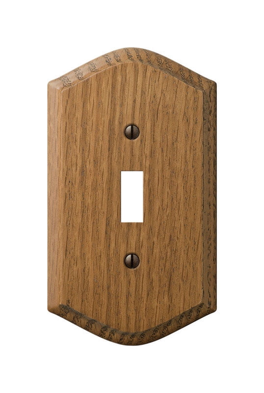 Amerelle Medium Oak 1-Gang Wood Toggle Wall Plate