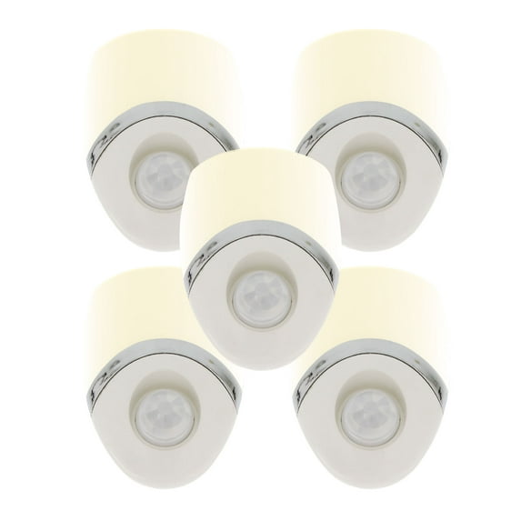 Amerelle 73092CC Geometric Motion Activated LED Night Light, White/Nickel (5 Pack)