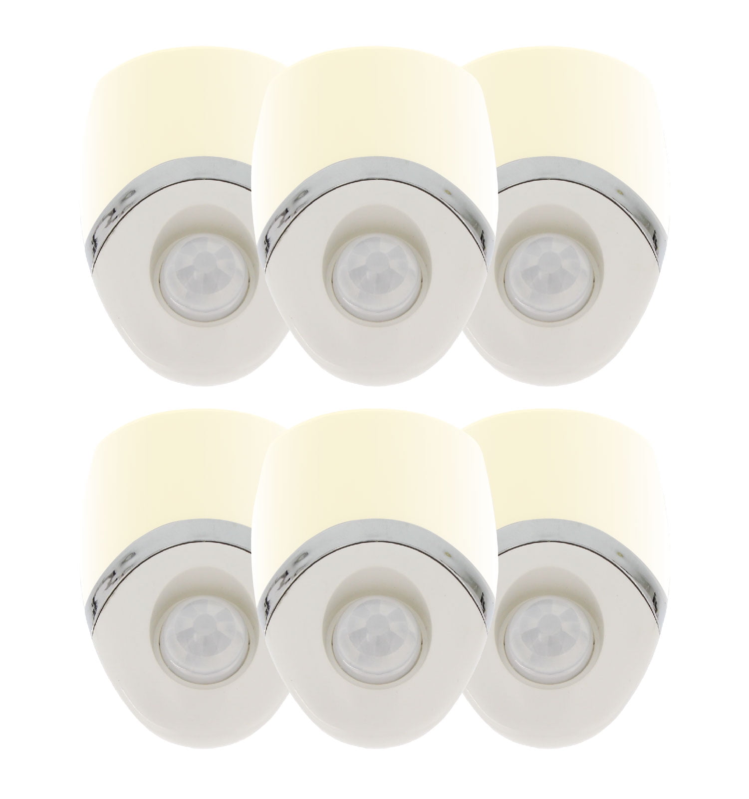 White and Nickel LED Motion Sensor Night Light Set