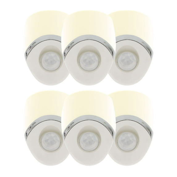 Amerelle 73092CC LED Night Light, Motion Sensor, White/Nickel - Quantity 6