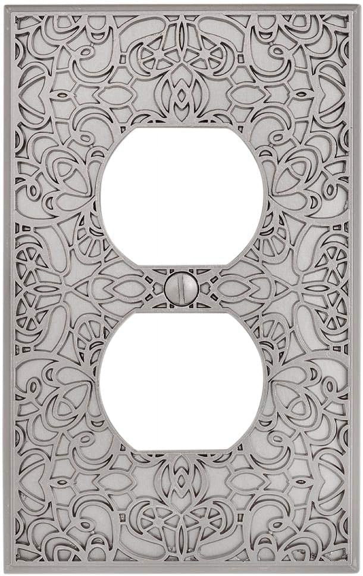 Satin Nickel Decorative Single Duplex Wall Plate