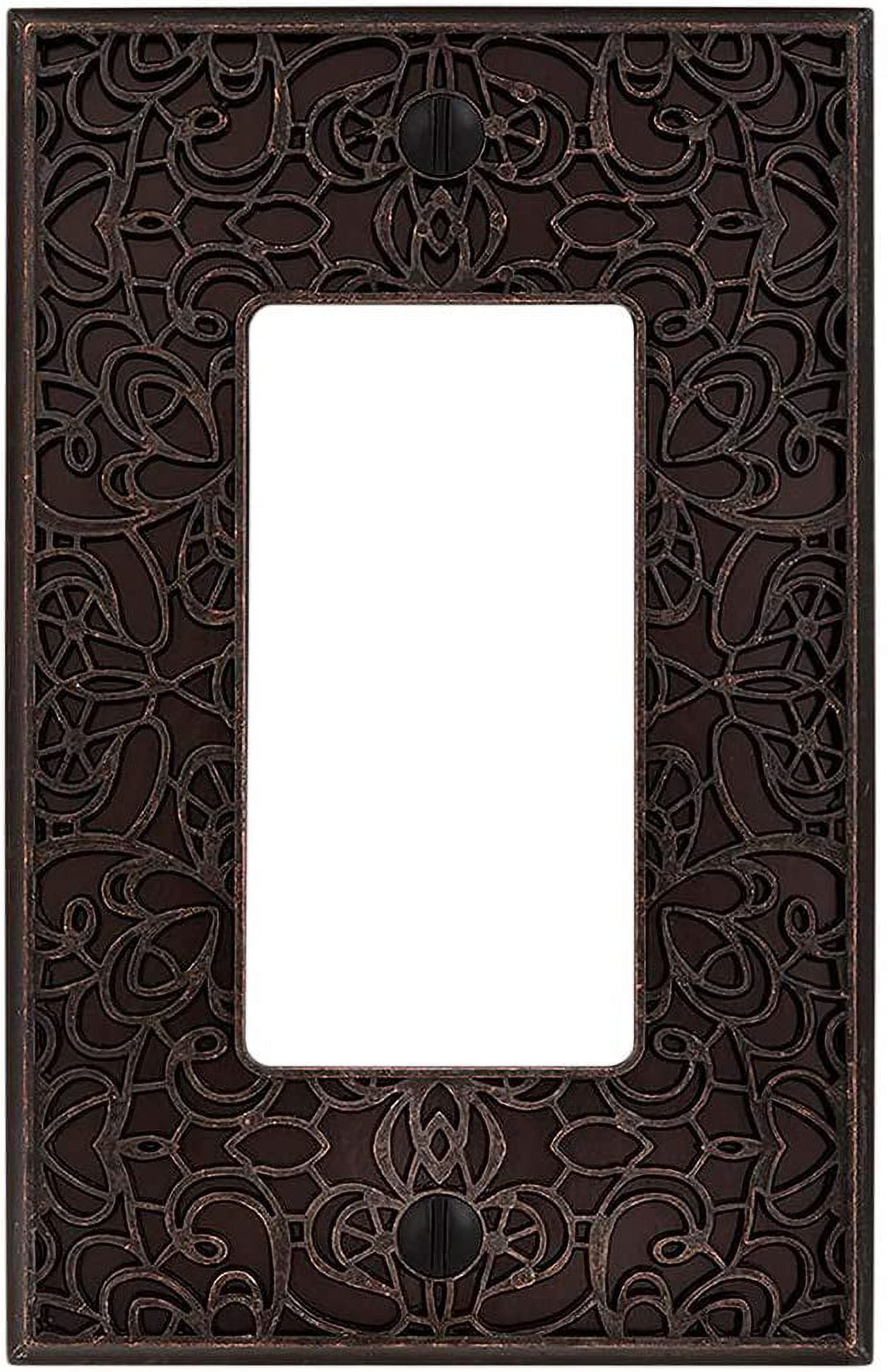 Aged Bronze Ornate Metal Single Rocker Wall Plate