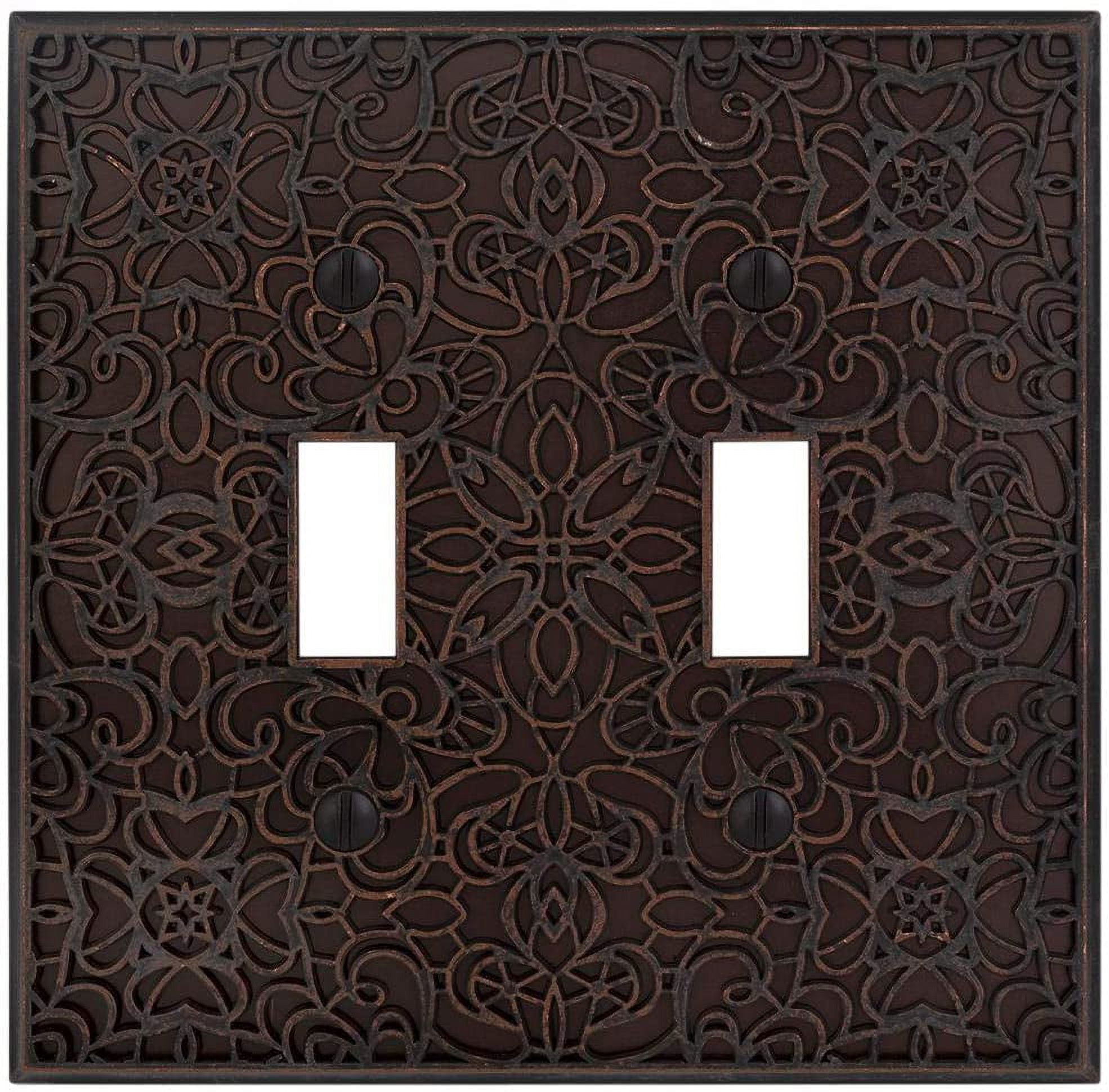Amerelle 73TTDB Moderne Wallplate 2 Toggle Cast Metal Aged Bronze 1-Pack