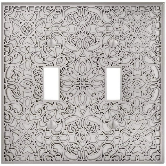Amerelle 73TTN Moderne Wallplate 2 Toggle Cast Metal Satin Nickel 1-Pack