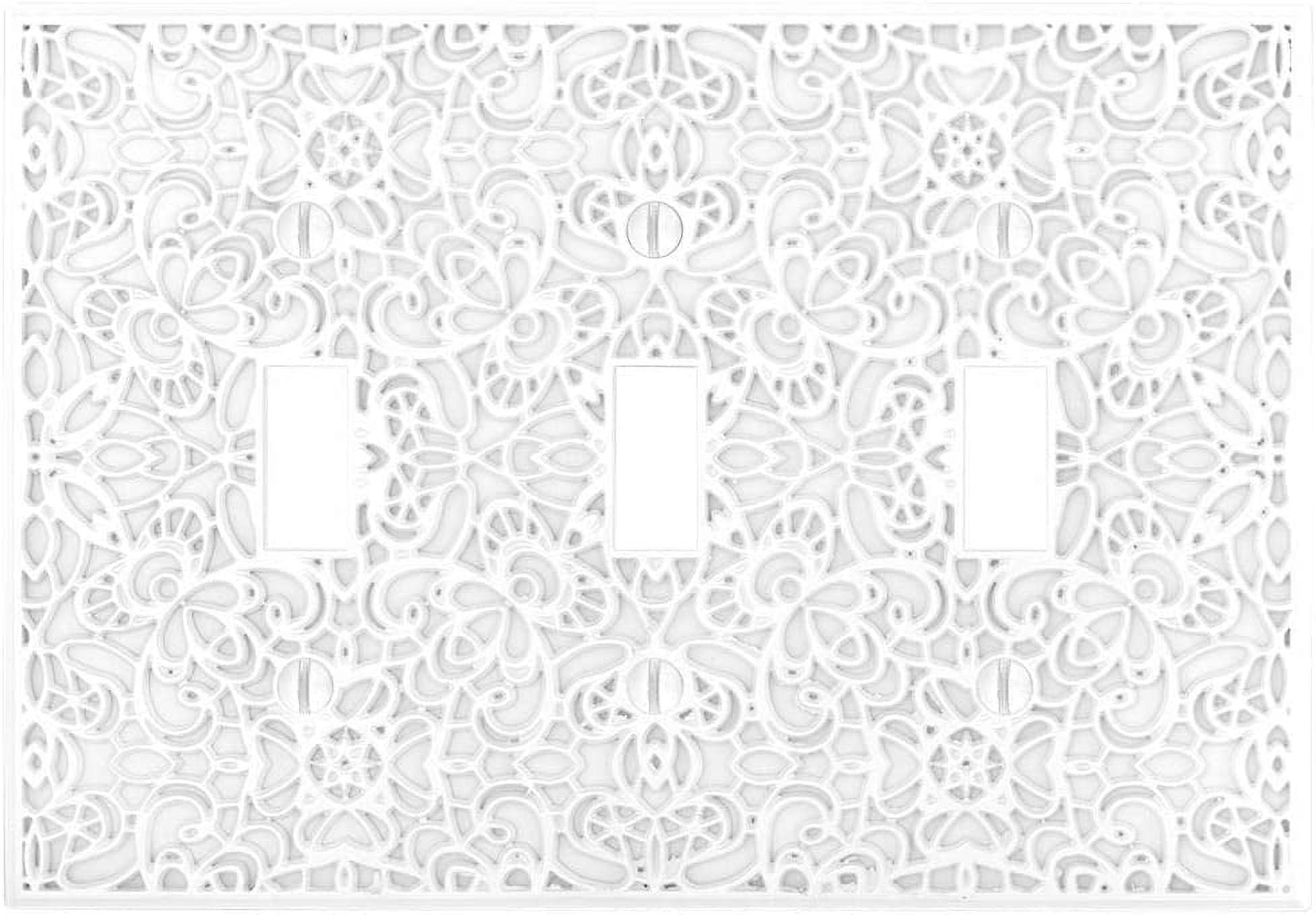 White Cast Metal Triple Toggle Decorative Wall Plate