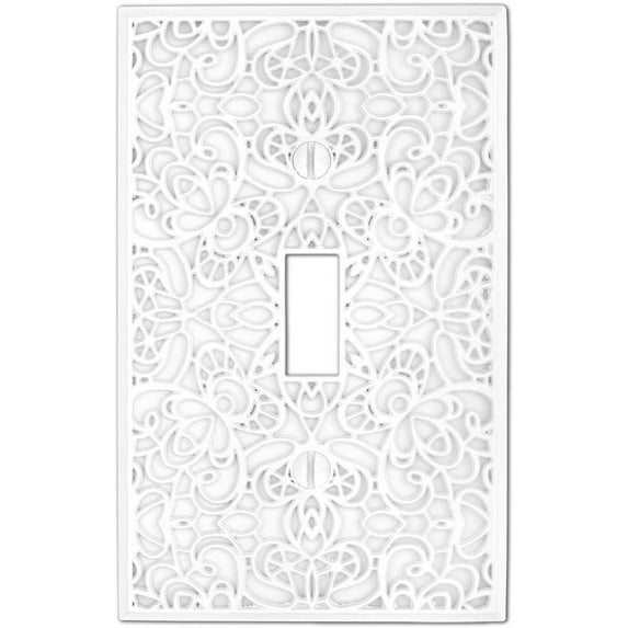 Amerelle 73TW Moderne Wallplate/Switch Plate, 1 Toggle Cast Metal, White, 1-Pack