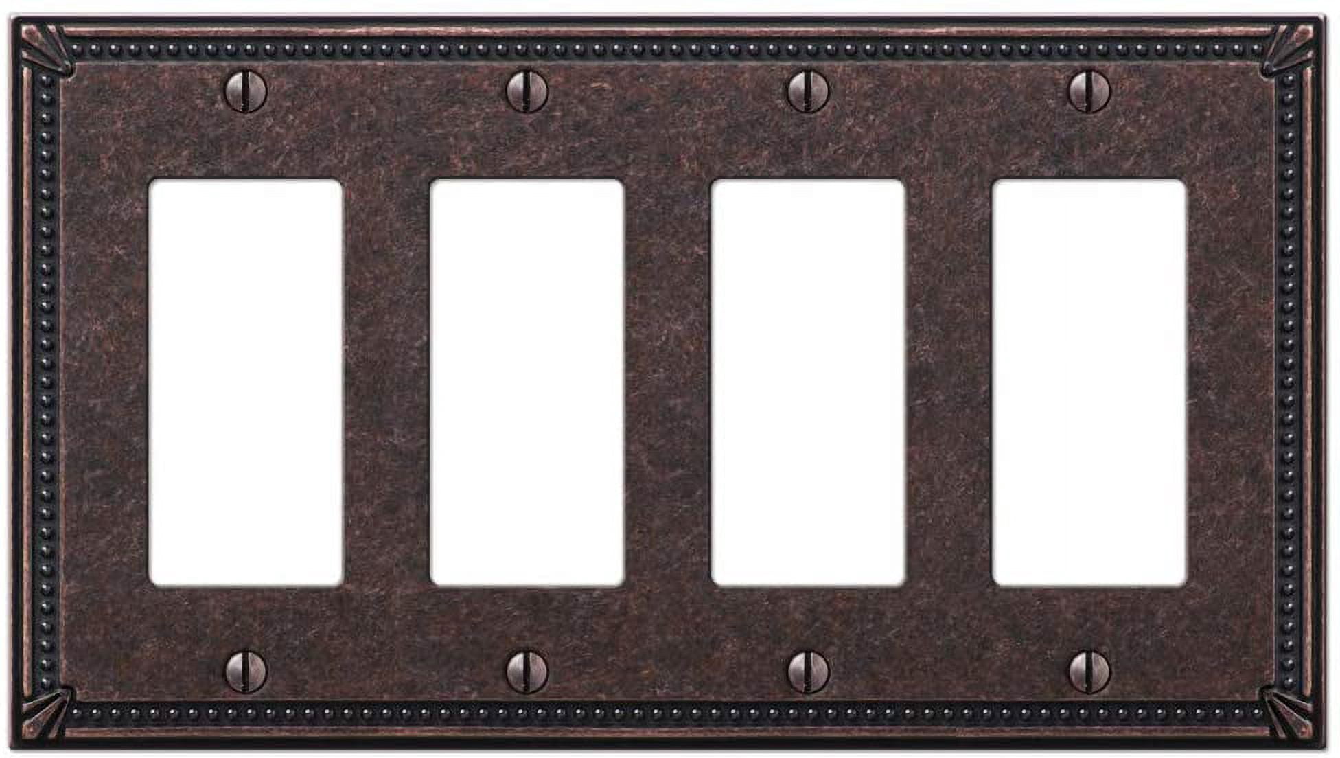 Amerelle 74R4AZ Moderne Wallplate 4 Rocker Cast Metal Aged Bronze 1-Pack