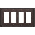thumbnail image 1 of Amerelle 74R4AZ Moderne Wallplate 4 Rocker Cast Metal Aged Bronze 1-Pack, 1 of 7
